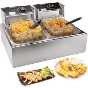 Commercial 6L+6L Large Double Stainless Steel Deep Fryer