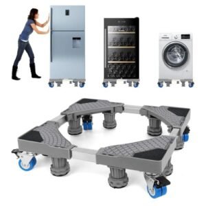 Heavy-Duty Adjustable Appliance Base with Wheels - 10cm Height, 660lbs Capacity, Anti-Vibration, Easy Assembly Nakumat