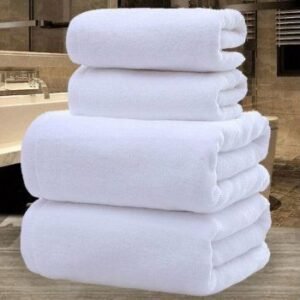 Large White Bath Towel - 90x150 cm Soft & Highly Absorbent