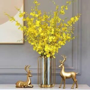 Modern Nordic luxury home decor contemporary metal bird cage shape flower glass vase Nakumat