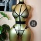 Exotic stripper Black Lace 3 Piece Lingerie Set with Garters